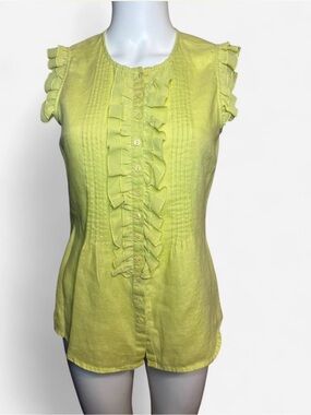 Tweeds  Ruffle Front Sleeveless Blouse